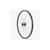 Black M Part Wheels MTB gravel front wheel with Shimano Deore 6B hub, QR 100mm axle, 650B TLR rim for mountain biking.