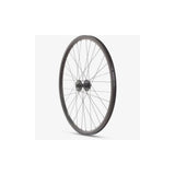 Black M Part Wheels MTB gravel front wheel with Shimano Deore 6B hub, QR 100mm axle, 650B TLR rim for mountain biking.