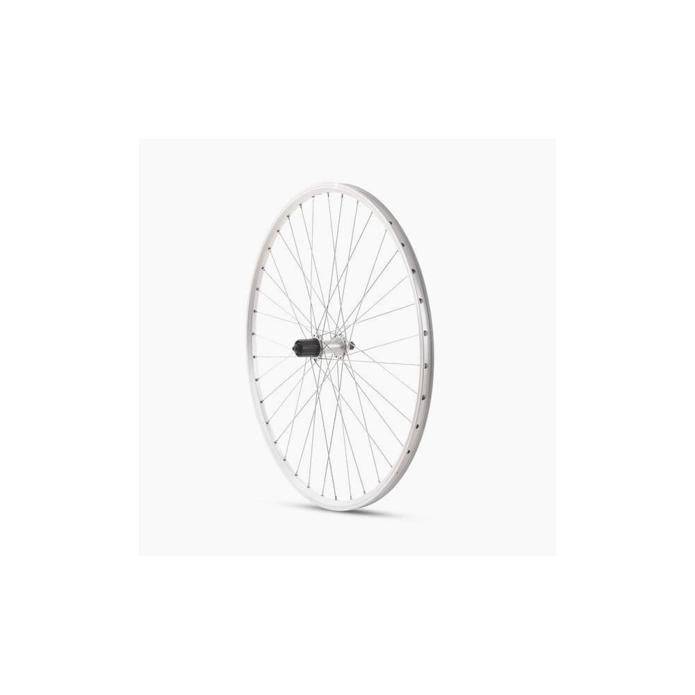 Silver M Part Wheels 700c rear road wheel with Shimano Sora hub and eyeleted rim, designed for cycling components.