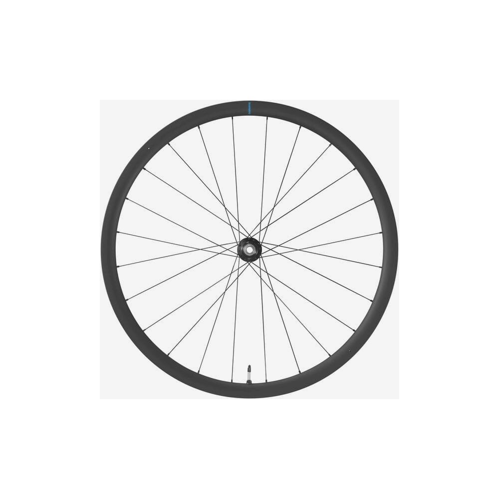 Shimano GRX WH-RX880 700C front wheel with 12x100mm E-Thru axle, center lock disc brake compatibility, bike component.