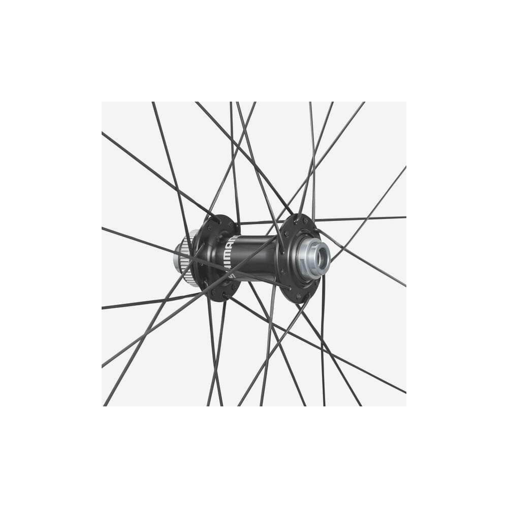 Shimano GRX WH-RX880 700C front wheel with 12x100mm E-Thru axle and center lock disc brake compatibility for gravel bikes.