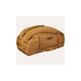 Thule Chasm Duffel Bag with convertible backpack straps and durable wheels, designed for versatile travel and outdoor accessories.