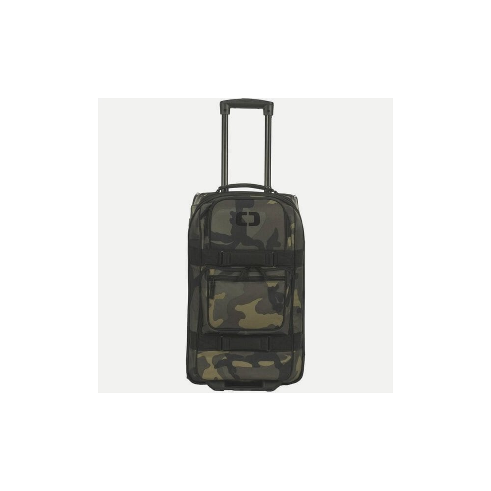 OGIO ONU-22 pannier bag with weather-resistant fabric, skate wheels, and expandable design for versatile accessories.