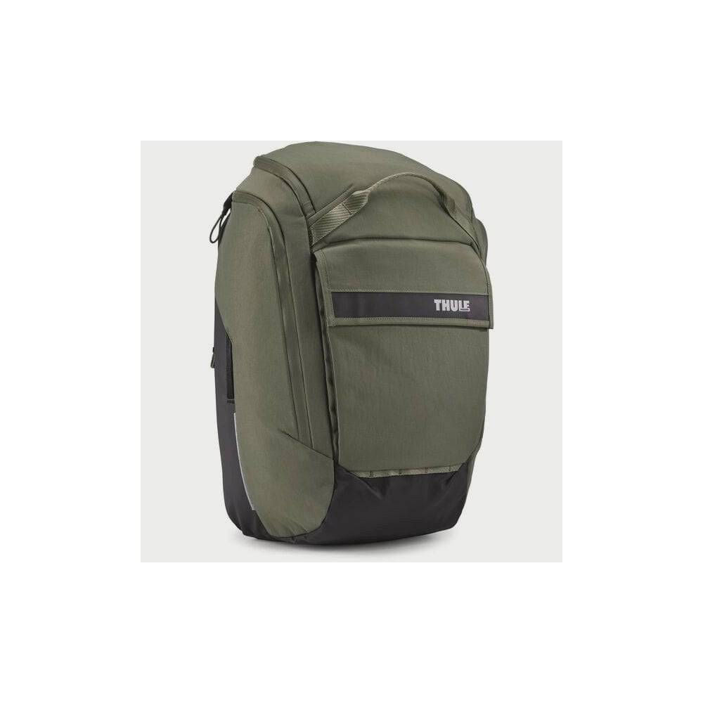 Thule Paramount Hybrid pannier and backpack for urban commuters, featuring versatile design and durable accessories.