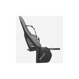 Thule Yepp 2 Maxi child bike seat with HD rack-mounted system and click-in design, suitable for secure child transportation on bikes.