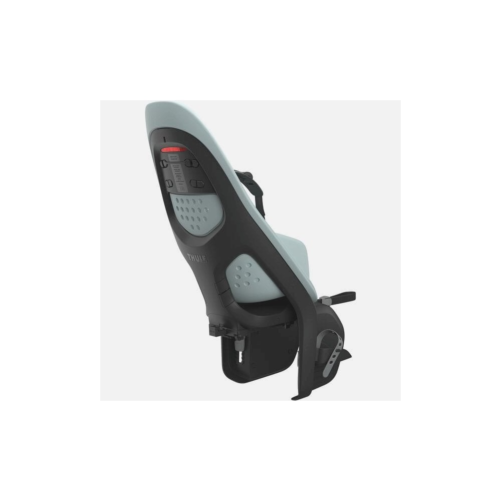 Thule Yepp 2 Maxi child bike seat with HD rack mount and click-in system, designed for secure and comfortable child cycling.