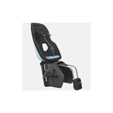 Thule Yepp Nexxt 2 Maxi child seat with frame mount, suspension, and safety buckle for bike accessories.