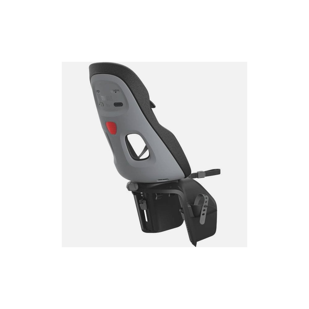 Thule Yepp Nexxt 2 Maxi rack mount child bike seat with safety straps and padded seat for kids, designed for secure cycling.