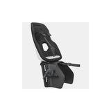 Thule Yepp Nexxt 2 Maxi rack mount child bike seat with safety harness and padding for kids, viewed from the side.