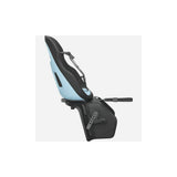 Thule Yepp Nexxt 2 Maxi rack mount child bike seat, safe and comfortable for kids, shown mounted on a bike.