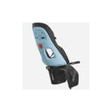 Thule Yepp Nexxt 2 Maxi rack mount child bike seat with padding and safety straps for kids, designed for secure riding.