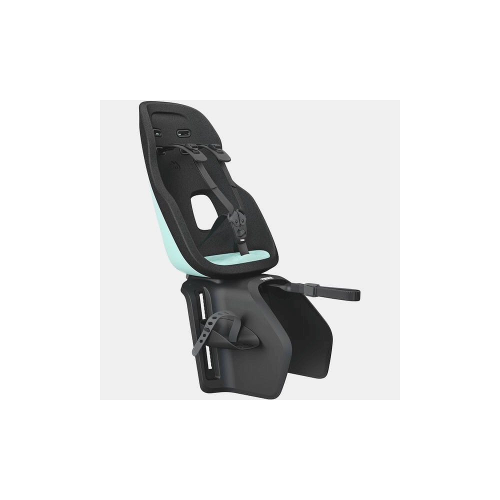 Thule Yepp Nexxt 2 Maxi rack mount child bike seat showing secure mounting hardware for kids' safety and comfort