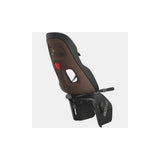 Thule Yepp Nexxt 2 Maxi rack mount child bike seat attached to a bike, designed for safe and comfortable riding for kids.