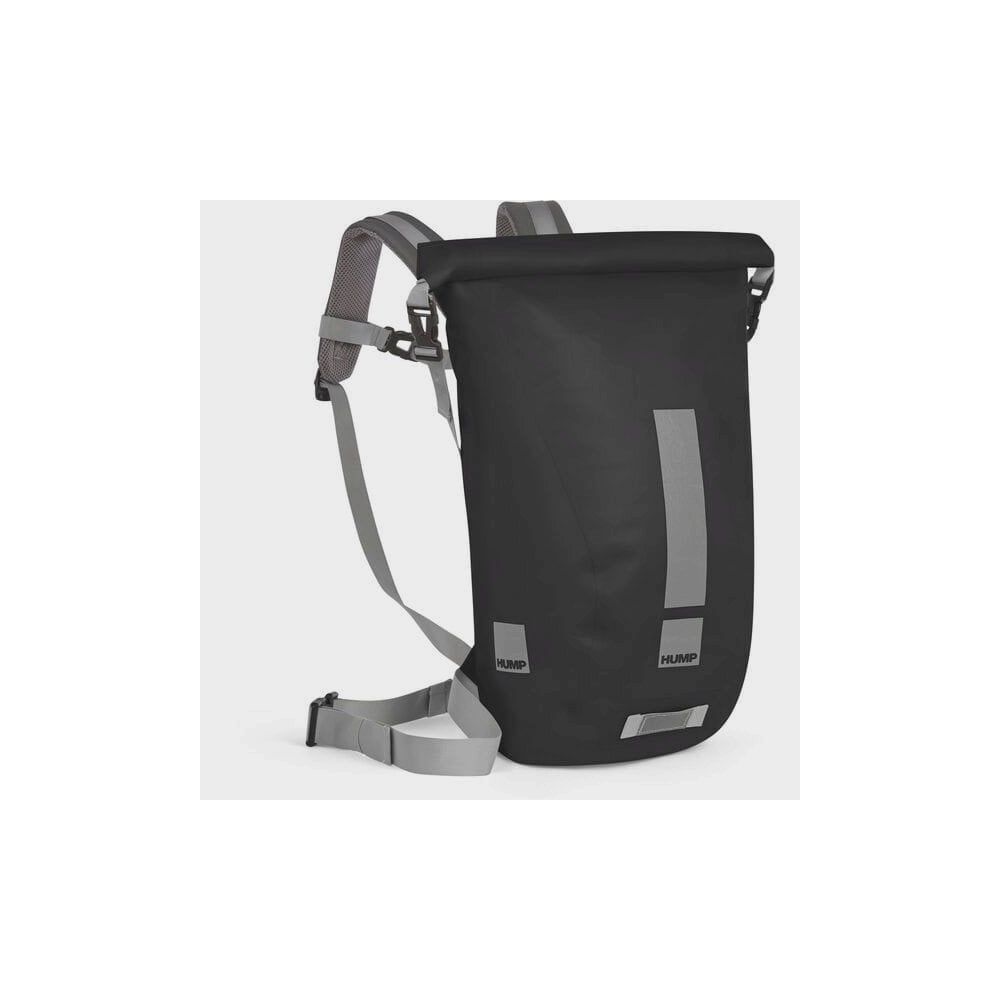 HUMP Reflective Waterproof 20L backpack showing durable, weatherproof design with ergonomic straps and reflective features.