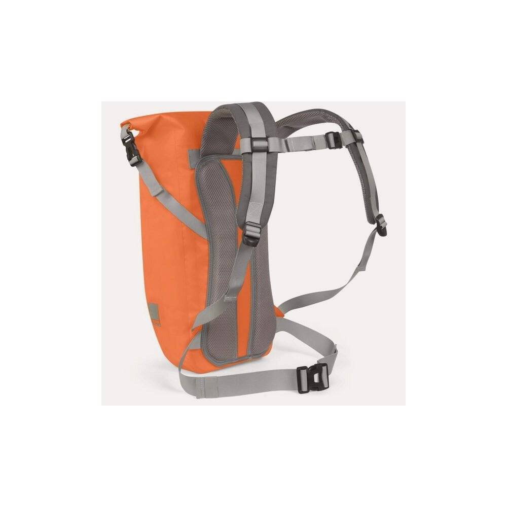 HUMP reflective waterproof 20L backpack showing durable, weatherproof nylon material with ergonomic design and reflective accents.