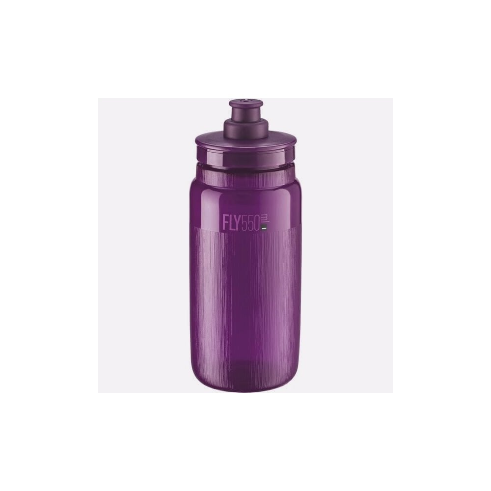 Elite Fly Tex Smoke 550 ml racing bidon with enhanced grip and fast-open cap for cycling accessories.