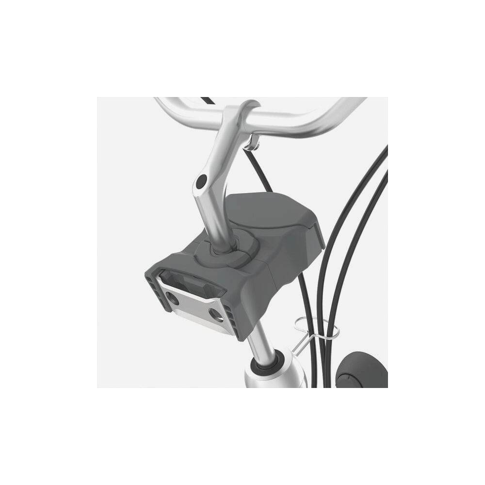 Urban Iki TA-KE front child seat on a bike, weather-resistant and safe bike accessory for children.