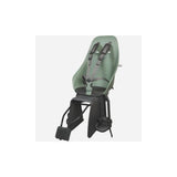 Urban Iki TA-KE rear child seat mounted on e-bike frame, designed for safe and comfortable riding with young children.