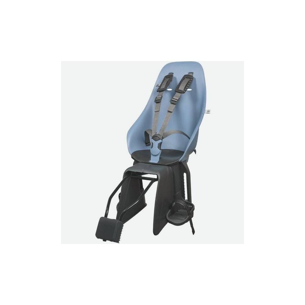 Urban Iki TA-KE rear child bike seat mounted on e-bike frame, designed for safe, comfortable child transportation.