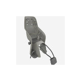 Urban Iki U-ME rear child seat with frame mount installed on a bike, designed for safe and comfortable child transportation.