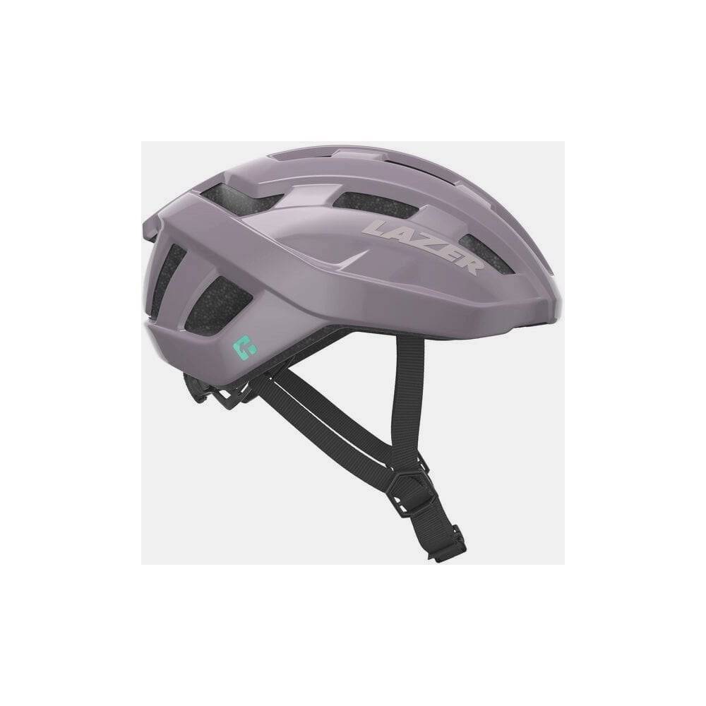 Lazer Tempo KinetiCore helmet with adjustable fit and LED light mount, unisex cycling helmet on a rider.