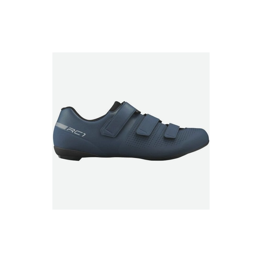 Shimano RC1 unisex road cycling shoes with a stiff 6 sole, featuring breathable design and secure closure for performance riding.