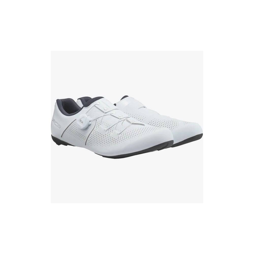 Shimano RC3W women's road cycling shoes with BOA L6 dial and reflective prints, lightweight and breathable cycling footwear.