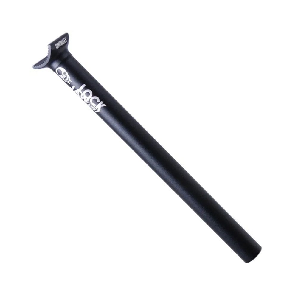 DMR Lockjaw 26.8mm bike seatpost with secure locking mechanism, durable component for mountain and bike riding.