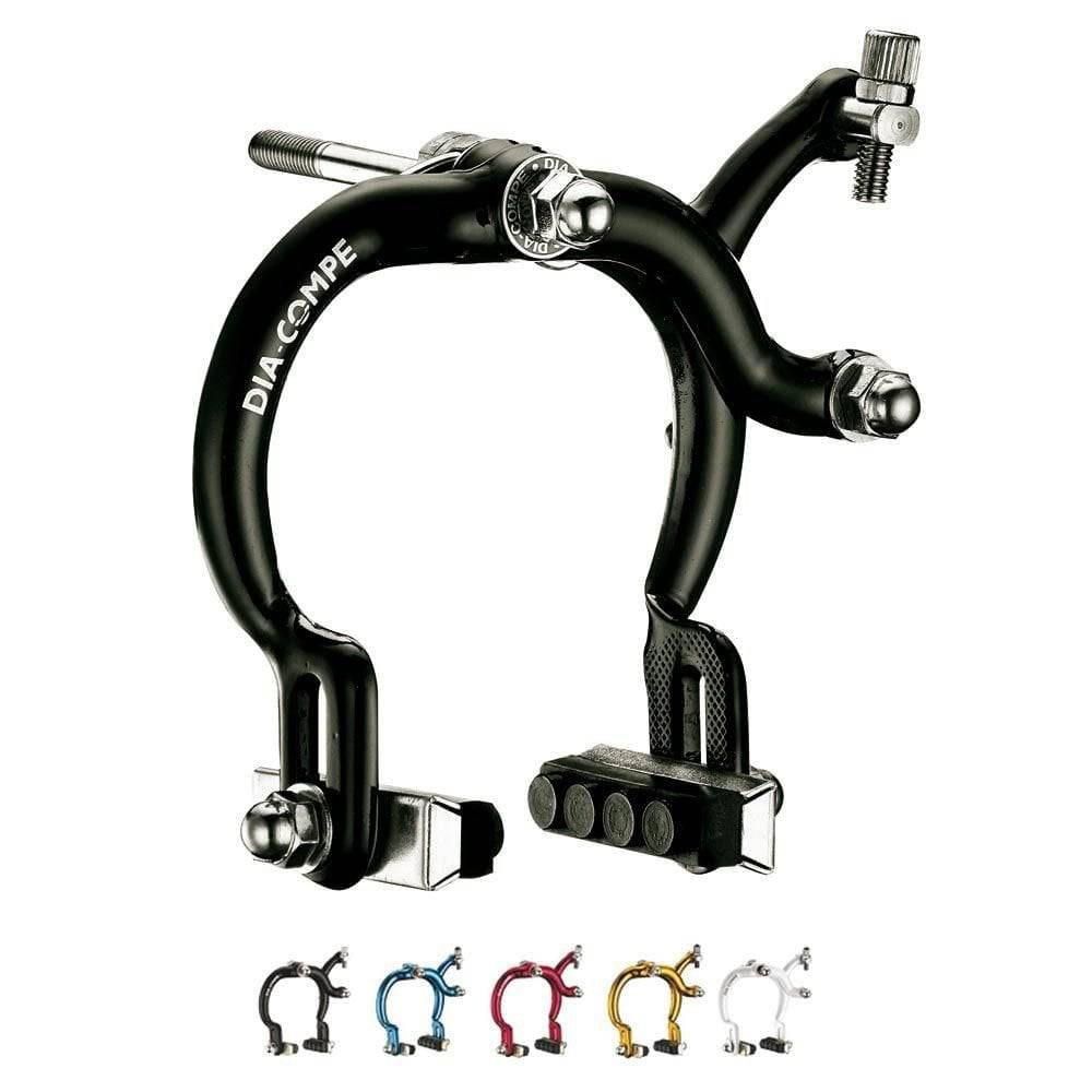 Dia-Compe MX890 BMX brake set with anodized finish, lightweight design, suitable for 68-86mm frame compatibility, bicycle components.