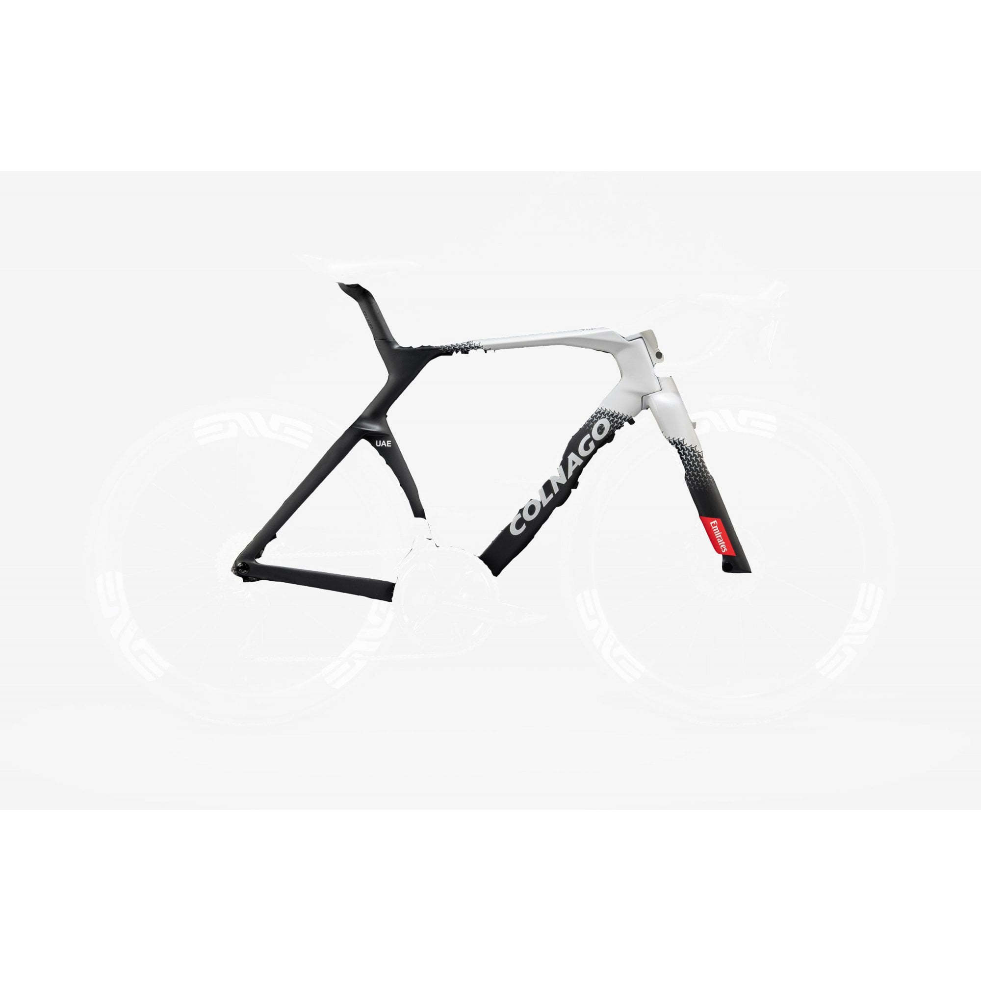 Colnago Y1Rs Disc 2025 carbon aero road frameset with integrated disc brakes and aerodynamic design for time trial cycling.