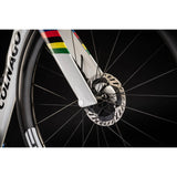 Colnago Y1RS Disc 2025 carbon aero road bike with Shimano Dura-Ace Di2 groupset, featuring aerodynamic frame and disc brakes.
