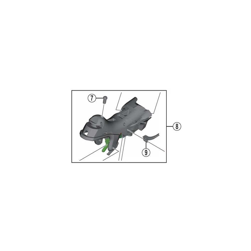 Shimano Spares ST-9001 right hand shifter bracket for bicycle component replacement, showing detailed metal part.