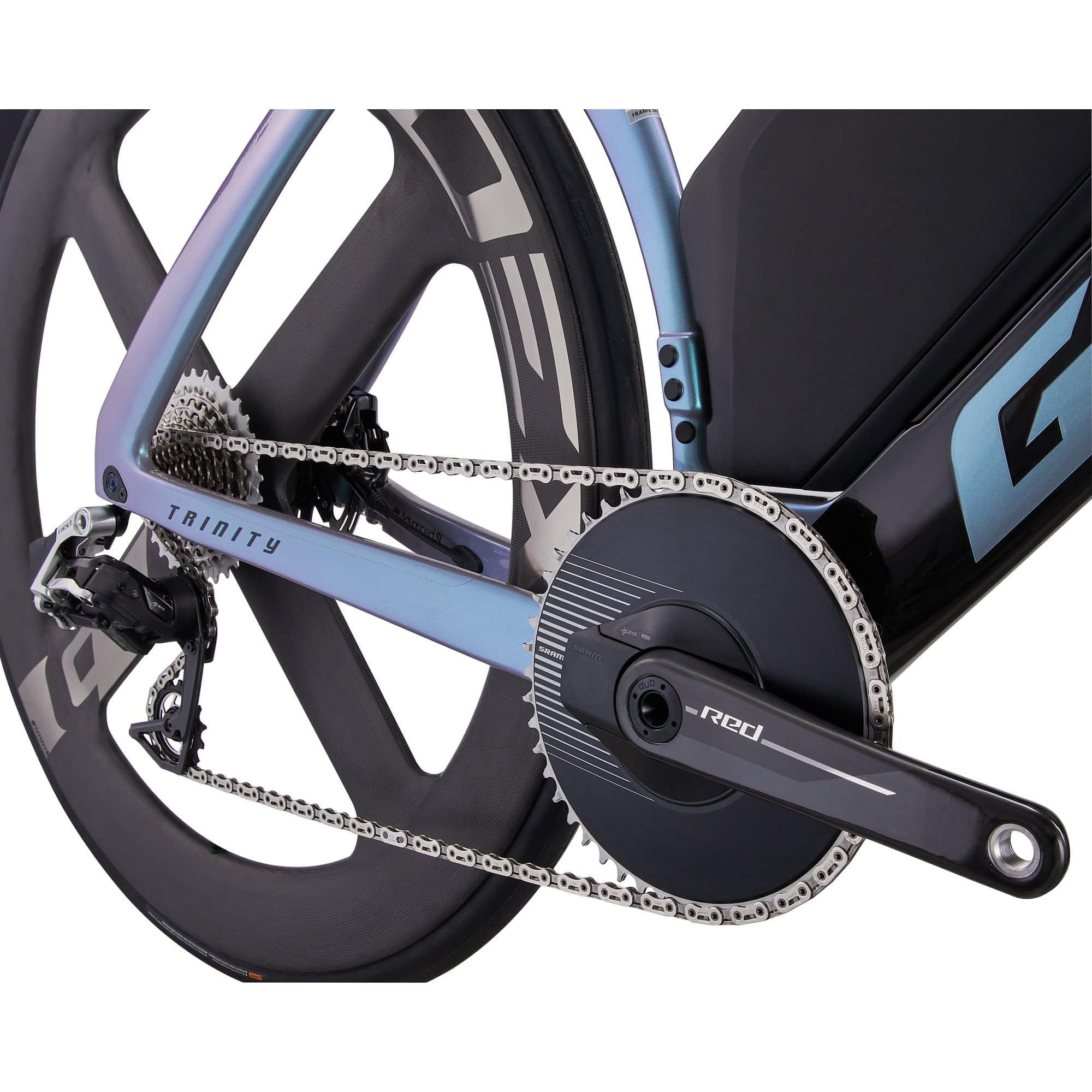 Giant Trinity Advanced SL 0 triathlon bike with aero frame, integrated hydration system, and disc brakes for high-performance cycling.