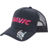Mavic trucker cap with mesh panels and adjustable snapback closure, outdoor headwear for sun protection and style.