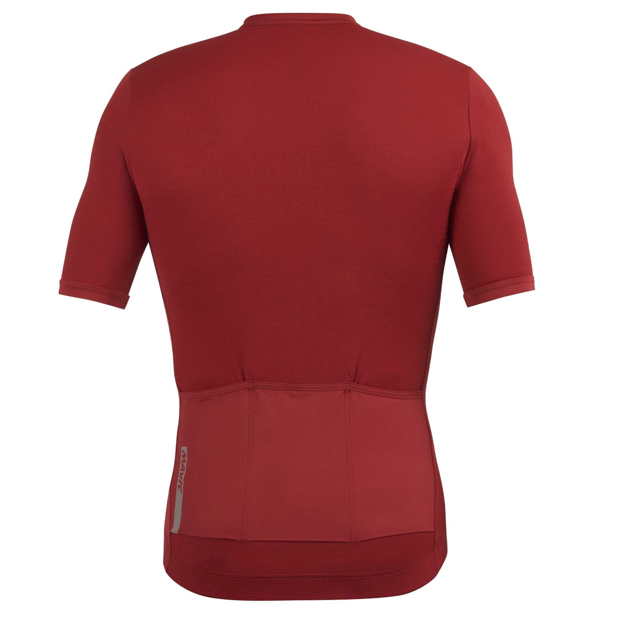 Mavic Aksium short sleeve cycling jersey with UPF 30 protection and reflective details, designed for comfortable cycling wear.