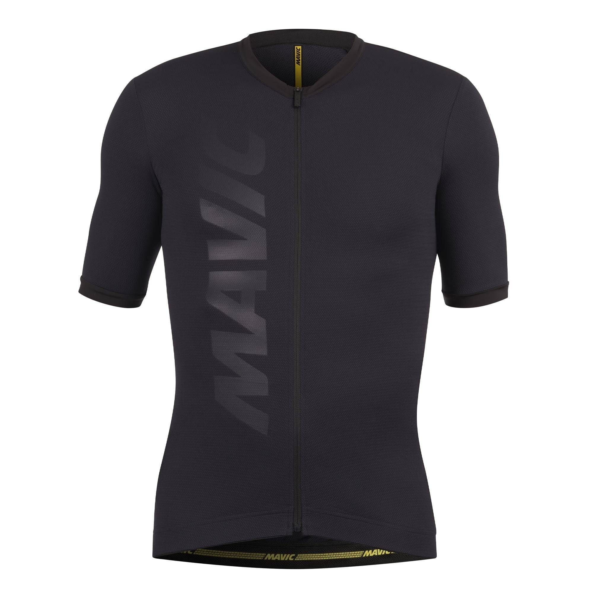 Mavic Aksium short sleeve cycling jersey with UPF 30 protection and reflective details, designed for comfort and visibility.