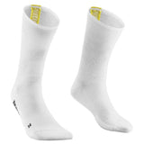 Mavic Essential high cycling socks with breathable fabric, cushioning, and antimicrobial properties, designed for comfortable riding.