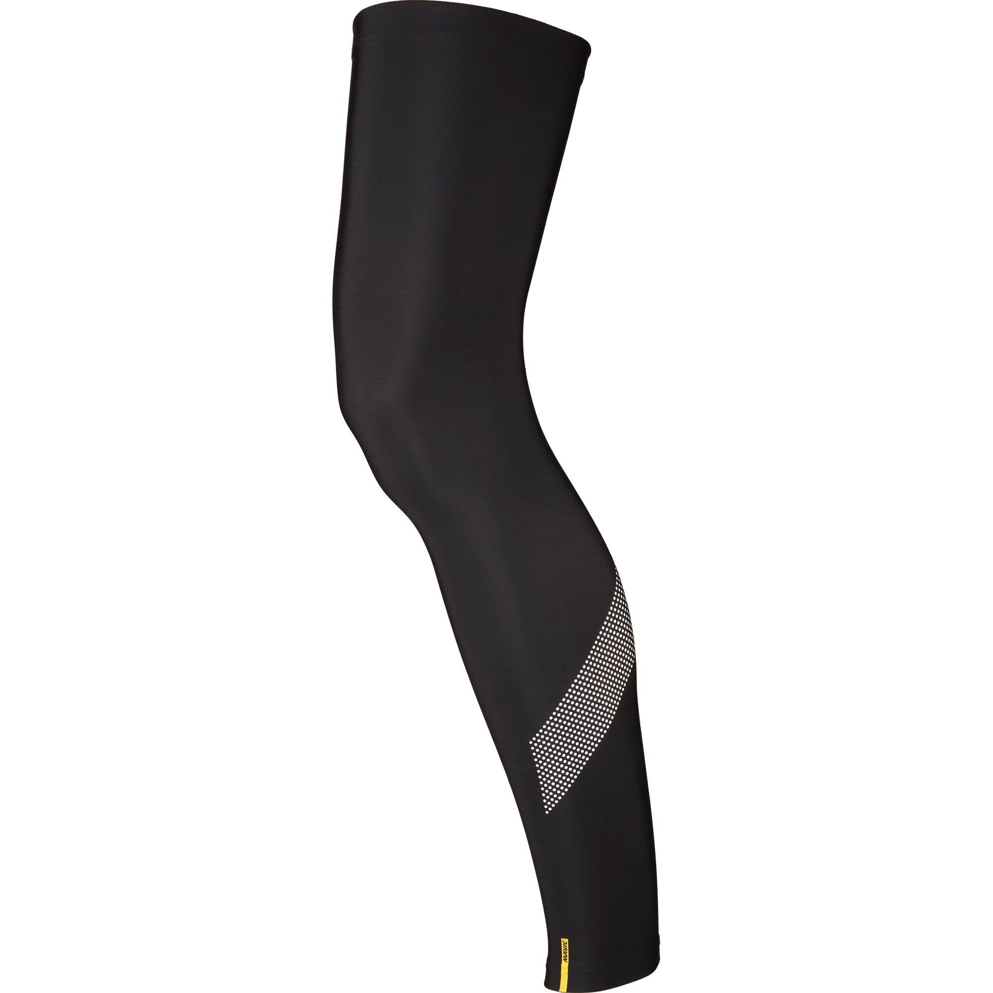 Mavic Cosmic cycling leg warmers in lightweight thermal fabric with silicone grip for secure fit, designed for outdoor cycling warmth