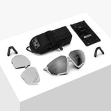Shimano RX Clip for Aerolite glasses, prescription-ready sports eyewear accessory, shown attached to clear sports glasses.