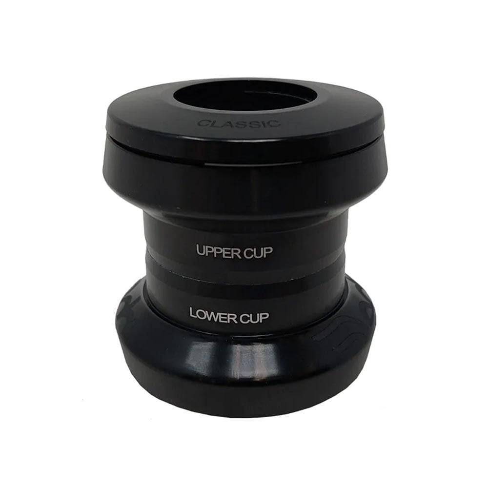 Deda Classic 2 external cup 1.5 tapered headset for 44mm headtube, black, bicycle component showing the headset assembly