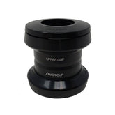 Deda Classic 2 external cup 1.5 tapered headset for 44mm headtube, black, bicycle component showing the headset assembly