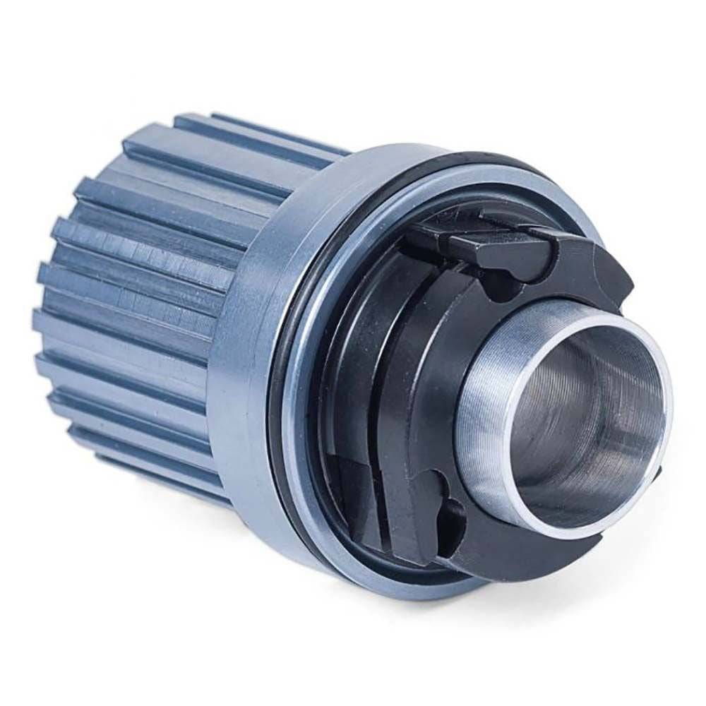 Miche Mid-End Freehub with Micro Spline 12X for Shimano and SRAM hubs, showing detailed metal components and threading.