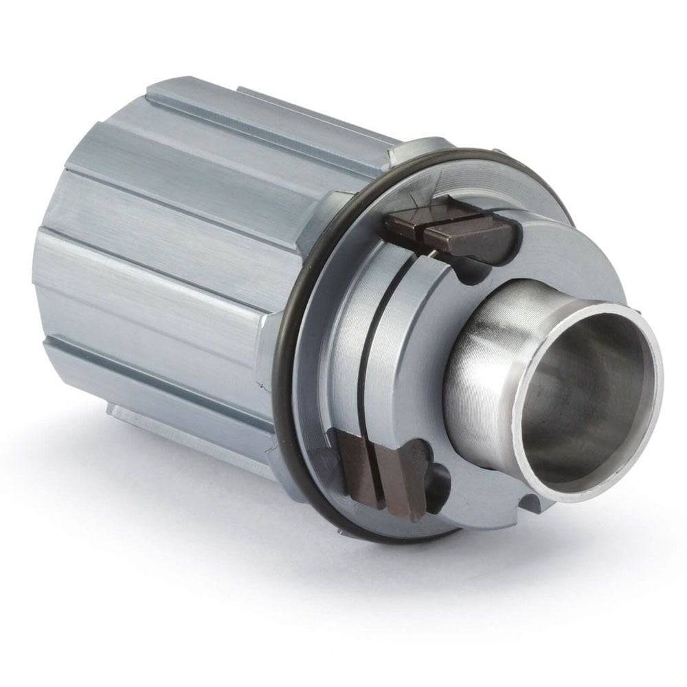 Miche Syntium Altur freehub body replacement with sealed bearings for wheelset components, showing the sleek metal design.