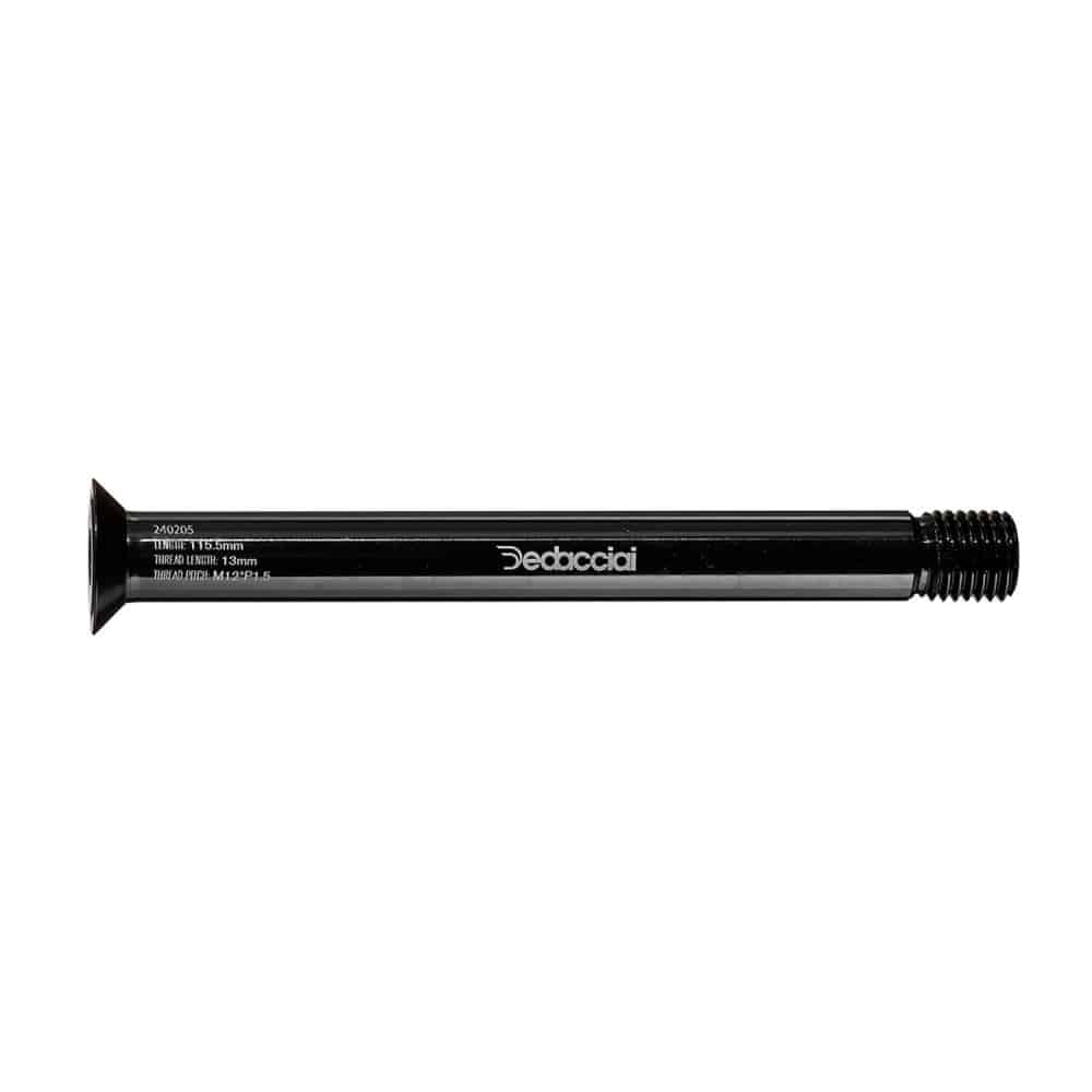 Deda Thru Axle M12xP1.5x120mm for Gera Allroad fork with Dedacciai logo, bike component for secure wheel attachment