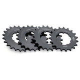 Miche 1/8 fixed sprockets with carrier track system for quick gear changes, bicycle bike components, close-up view