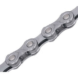 KMC eGlide chain for Shimano LINKGLIDE 9-11 speed e-bike systems, showing silver chain links and branding details