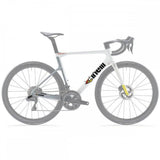 Cinelli Pressure II racing white road frameset with disc brake mounts and aero seatpost, lightweight cycling components.