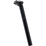 Deda Zero1 alloy seatpost with twin bolt adjustment and Di2 battery adapter compatibility, shown from side angle.