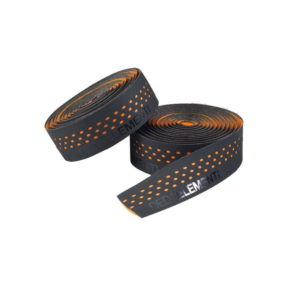 Deda Presa handlebar tape, durable and comfortable with shock absorption, wrapped around a bicycle handlebar.
