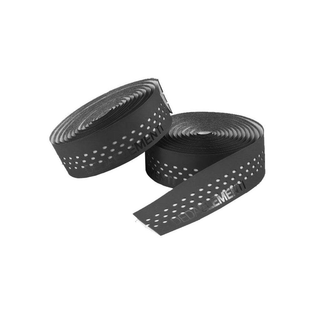 Deda Presa handlebar tape showing textured, cushioned surface with shock absorption features on bike handlebars.